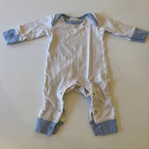 Sapling Romper Bodysuit Organic Blue Boys 3-6m Cotton Baby